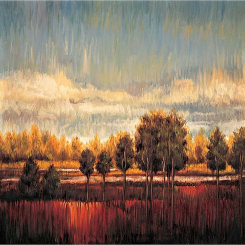 Quiet River II Black Modern Wood Framed Art Print with Double Matting by Bryant, James