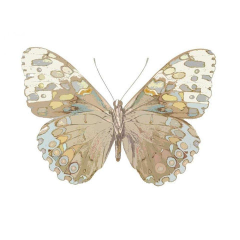 Butterfly in Taupe and Blue White Modern Wood Framed Art Print by Bosco, Julia