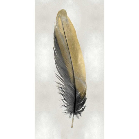 Gold Feather on Silver I Gold Ornate Wood Framed Art Print with Double Matting by Bosco, Julia