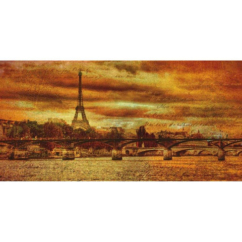 Remembering Paris Black Modern Wood Framed Art Print with Double Matting by Casey, Julia