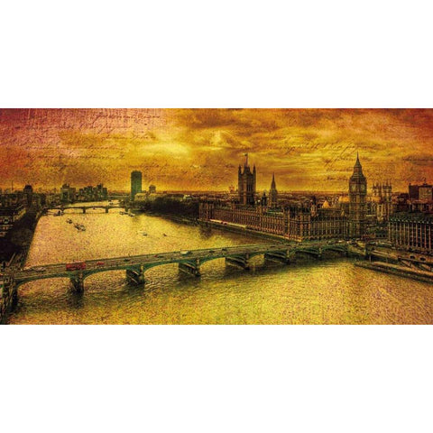 Remembering London Gold Ornate Wood Framed Art Print with Double Matting by Casey, Julia