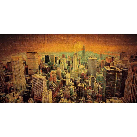 Remembering New York Gold Ornate Wood Framed Art Print with Double Matting by Casey, Julia