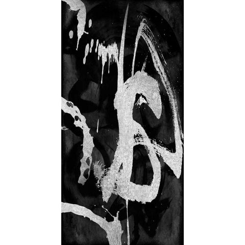 Rambunctious Silver I Black Modern Wood Framed Art Print with Double Matting by Davila, Jordan