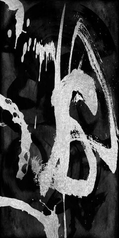 Rambunctious Silver I White Modern Wood Framed Art Print with Double Matting by Davila, Jordan