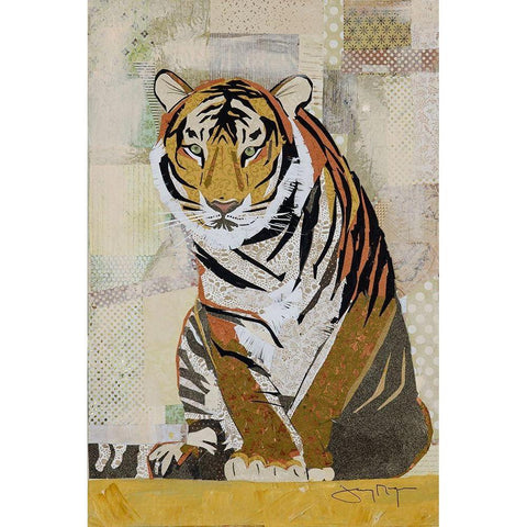 Tiger Perseverance Gold Ornate Wood Framed Art Print with Double Matting by McGee, Jenny