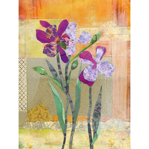 Iris V Gold Ornate Wood Framed Art Print with Double Matting by McGee, Jenny