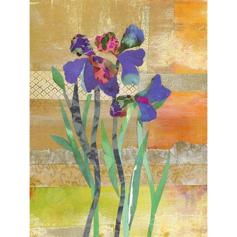 Iris IV White Modern Wood Framed Art Print by McGee, Jenny