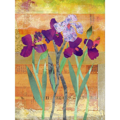 Iris III Black Modern Wood Framed Art Print with Double Matting by McGee, Jenny