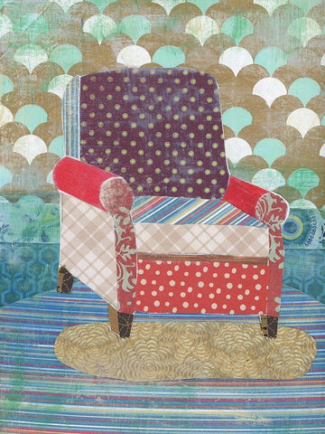 Artist Chair Black Ornate Wood Framed Art Print with Double Matting by McGee, Jenny