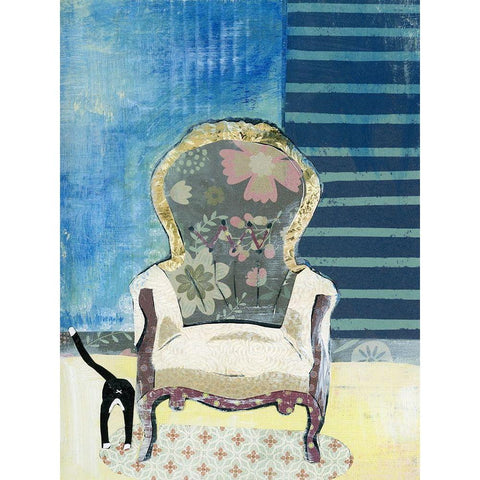 Comfy Chair Black Modern Wood Framed Art Print with Double Matting by McGee, Jenny