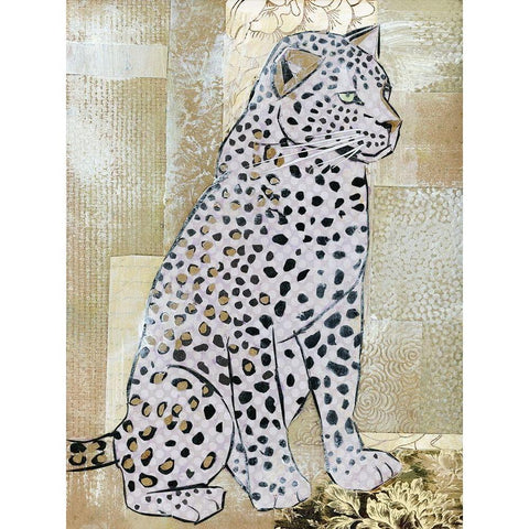 Leopard Beauty Gold Ornate Wood Framed Art Print with Double Matting by McGee, Jenny