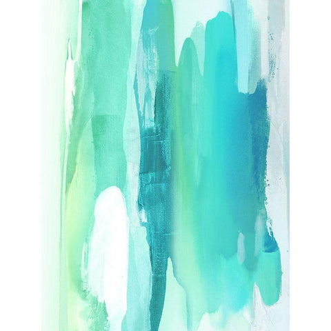 Converge Aqua I White Modern Wood Framed Art Print by Hanson, Jackie