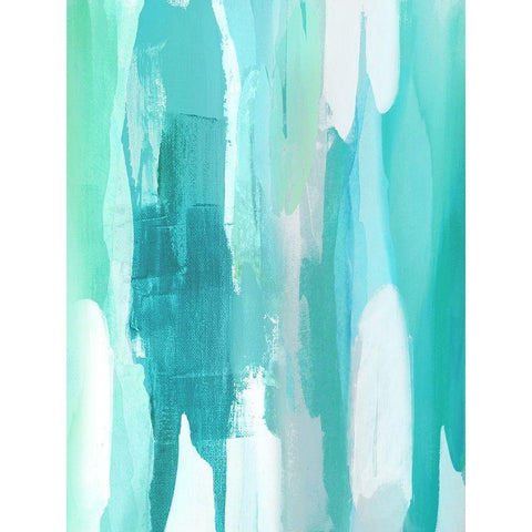 Converge Aqua II White Modern Wood Framed Art Print by Hanson, Jackie