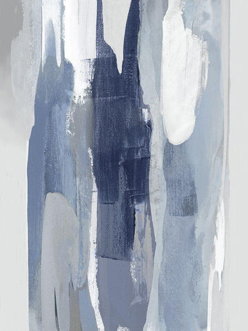 Converge Blue I White Modern Wood Framed Art Print with Double Matting by Hanson, Jackie
