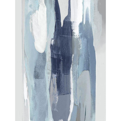 Converge Blue III Black Modern Wood Framed Art Print with Double Matting by Hanson, Jackie