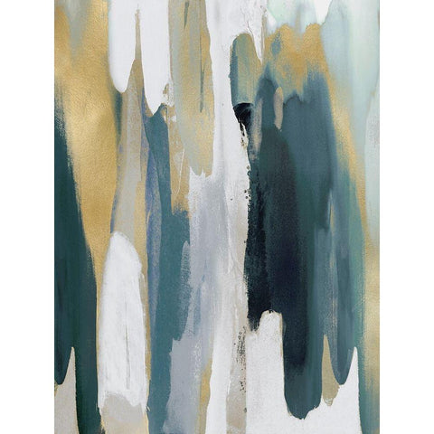 Converge Teal II White Modern Wood Framed Art Print by Hanson, Jackie