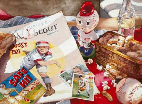 Boys of summer White Modern Wood Framed Art Print with Double Matting by Koenig, Judy