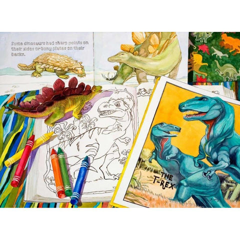 Colorasaurs White Modern Wood Framed Art Print by Koenig, Judy