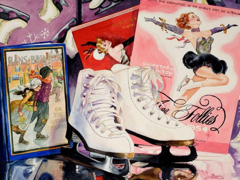 Ice Follies White Modern Wood Framed Art Print with Double Matting by Koenig, Judy