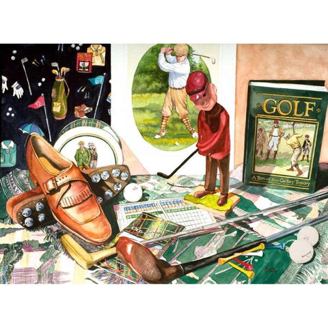 Tee Time Gold Ornate Wood Framed Art Print with Double Matting by Koenig, Judy