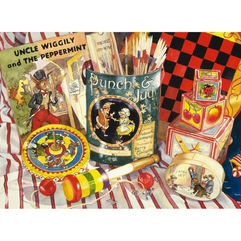 Uncle Wiggly Gold Ornate Wood Framed Art Print with Double Matting by Koenig, Judy