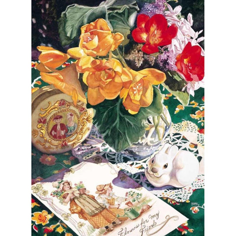 Etude En Saffron Gold Ornate Wood Framed Art Print with Double Matting by Koenig, Judy