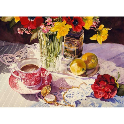 High Tea White Modern Wood Framed Art Print by Koenig, Judy