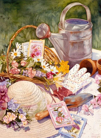 Spring Garden Black Ornate Wood Framed Art Print with Double Matting by Koenig, Judy