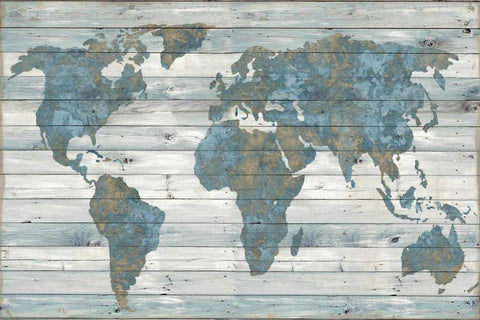 World on Wood Black Ornate Wood Framed Art Print with Double Matting by MacDowell, Jamie
