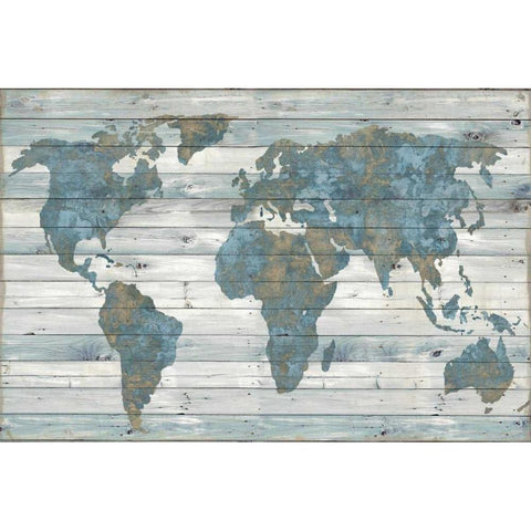 World on Wood Gold Ornate Wood Framed Art Print with Double Matting by MacDowell, Jamie