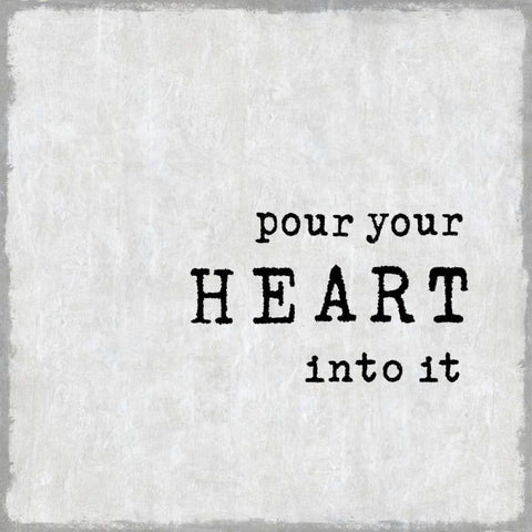 Pour Your Heart Black Modern Wood Framed Art Print by MacDowell, Jamie