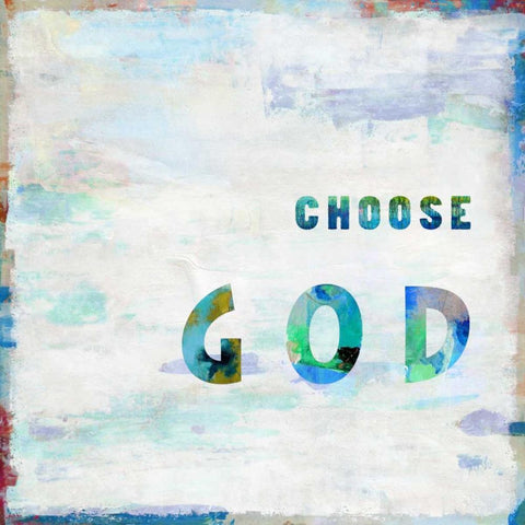 Choose God In Color Black Ornate Wood Framed Art Print with Double Matting by MacDowell, Jamie