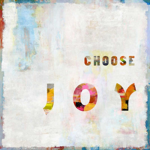 Choose Joy In Color White Modern Wood Framed Art Print with Double Matting by MacDowell, Jamie