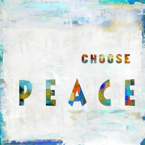 Choose Peace In Color Gold Ornate Wood Framed Art Print with Double Matting by MacDowell, Jamie