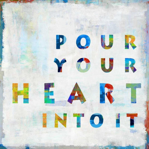 Pour Your Heart In Color White Modern Wood Framed Art Print by MacDowell, Jamie