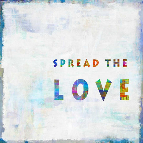 Spread The Love In Color Black Modern Wood Framed Art Print with Double Matting by MacDowell, Jamie