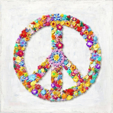 Peace Sign Gold Ornate Wood Framed Art Print with Double Matting by MacDowell, Jamie