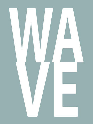 Wave Aqua White Modern Wood Framed Art Print with Double Matting by MacDowell, Jamie