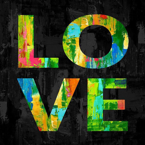 Love I Black Ornate Wood Framed Art Print with Double Matting by MacDowell, Jamie