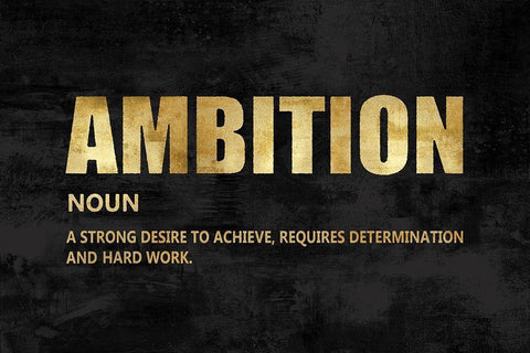 Ambition in Gold Black Ornate Wood Framed Art Print with Double Matting by MacDowell, Jamie
