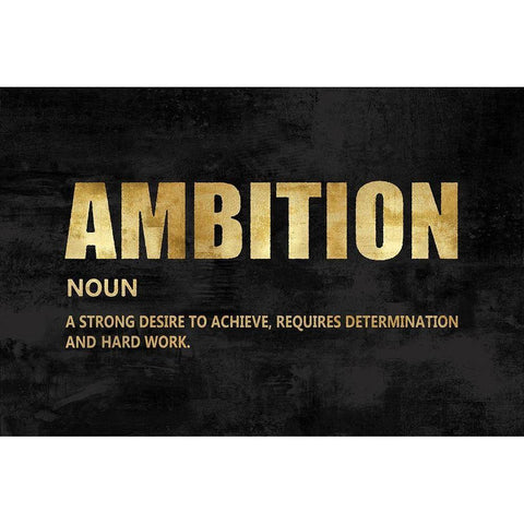 Ambition in Gold Black Modern Wood Framed Art Print with Double Matting by MacDowell, Jamie