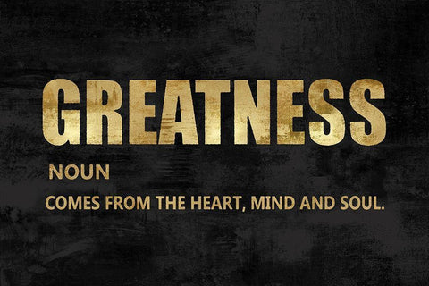 Greatness in Gold Black Ornate Wood Framed Art Print with Double Matting by MacDowell, Jamie