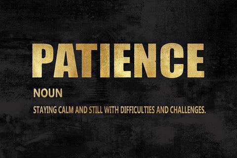 Patience in Gold White Modern Wood Framed Art Print with Double Matting by MacDowell, Jamie