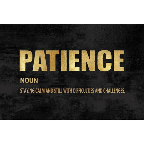 Patience in Gold Black Modern Wood Framed Art Print by MacDowell, Jamie