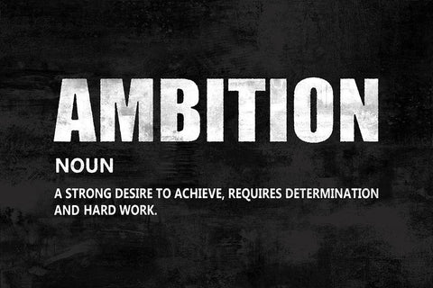 Ambition on Black Black Ornate Wood Framed Art Print with Double Matting by MacDowell, Jamie