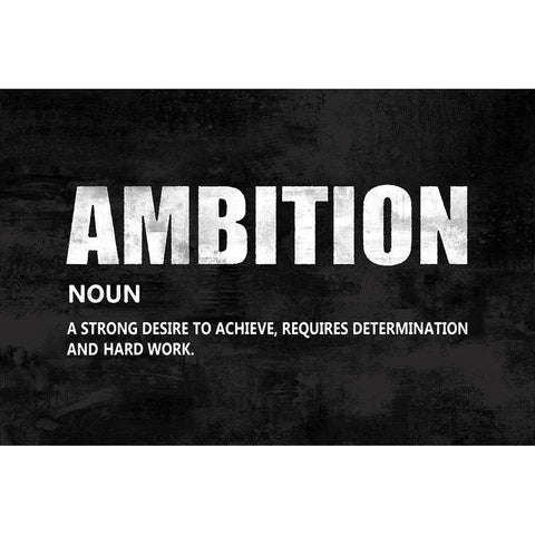 Ambition on Black Black Modern Wood Framed Art Print by MacDowell, Jamie