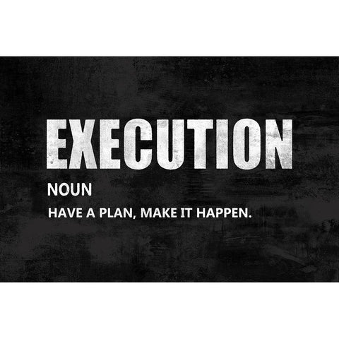 Execution on Black Black Modern Wood Framed Art Print by MacDowell, Jamie
