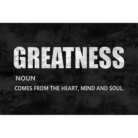 Greatness on Black White Modern Wood Framed Art Print by MacDowell, Jamie