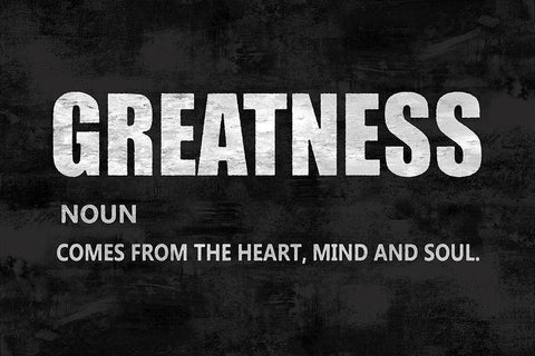 Greatness on Black White Modern Wood Framed Art Print with Double Matting by MacDowell, Jamie