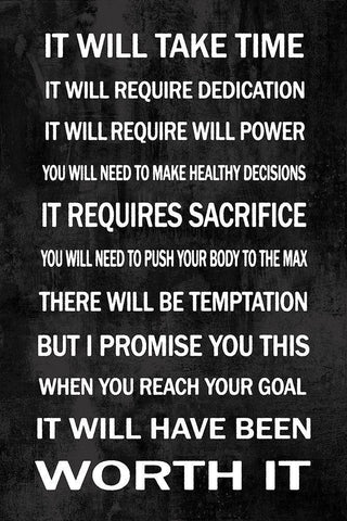 Worth It on Black White Modern Wood Framed Art Print with Double Matting by MacDowell, Jamie